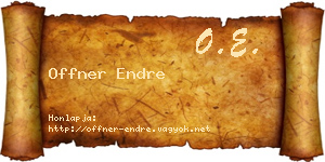 Offner Endre névjegykártya